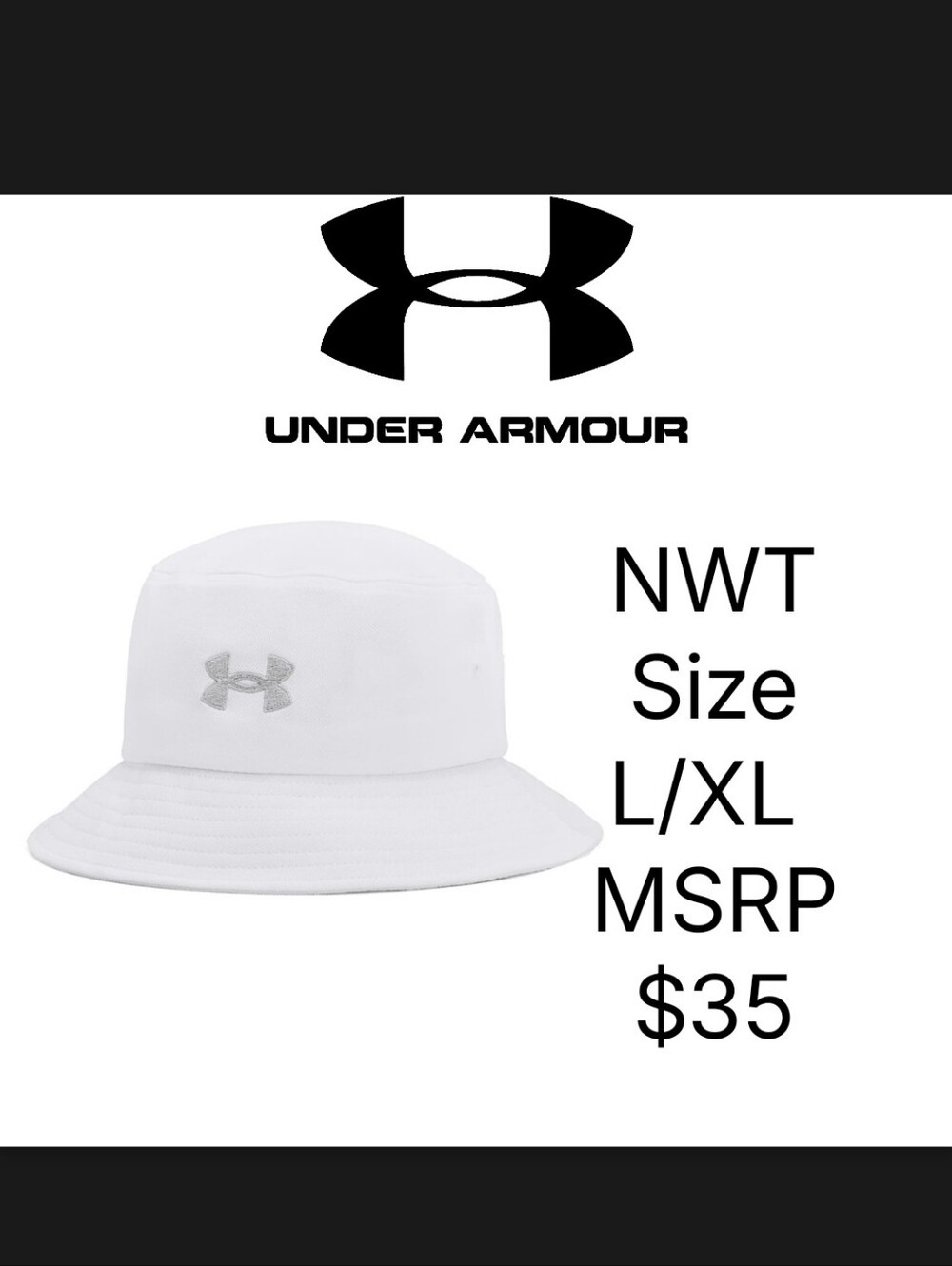 NWT Under Armour W Blitzing Bucket White Size L/XL